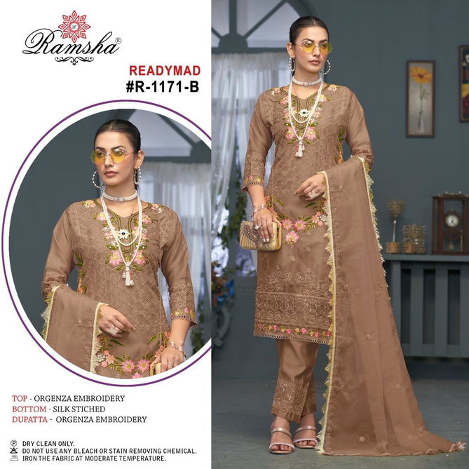 R 1171 Nx Ramsha Organza Pakistani Readymade Suits Wholesalers In Surat
